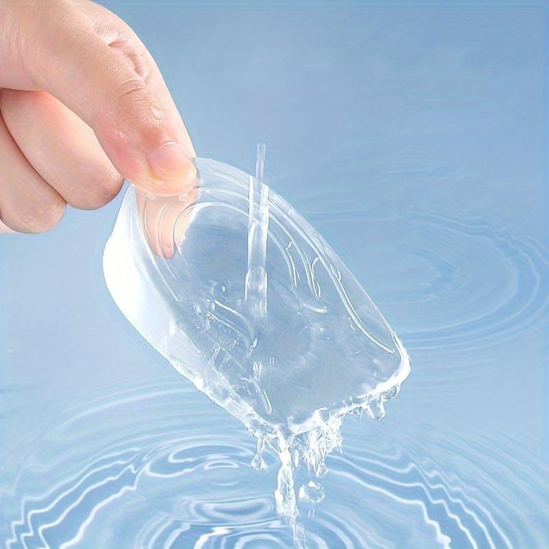 1 пара силиконовых прозрачных стелек-подъемов для пятки - Невидимые подушечки для поддержки свода стопы для женщин, Удобные полустельки регулируемой высоты для обуви