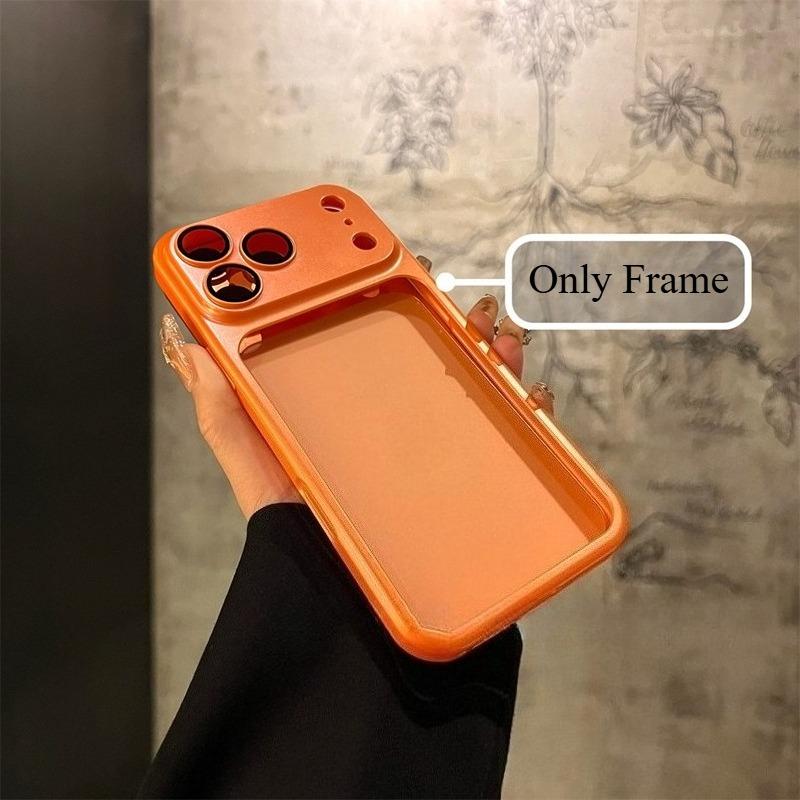 Жесткий полый ПК-каркас Чехол для For Iphone 16 17 Pro Max Матовый защитный чехол для камеры Ультратонкая рамка Ударопрочный чехол