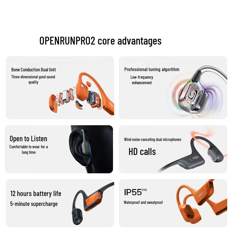 SHOKZ OpenRun Pro 2 S820 Спортивные наушники с костной проводимостью