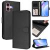 For iPhone 16 Wallet Case RFID Blocking Calf Texture Leather Stand Phone Cover with Strap