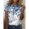 Летняя новинка 3D Цветочный цветочный принт футболка Птицы Графические футболки Женская мода Harajuku Короткие рукава Топы Одежда Футболки