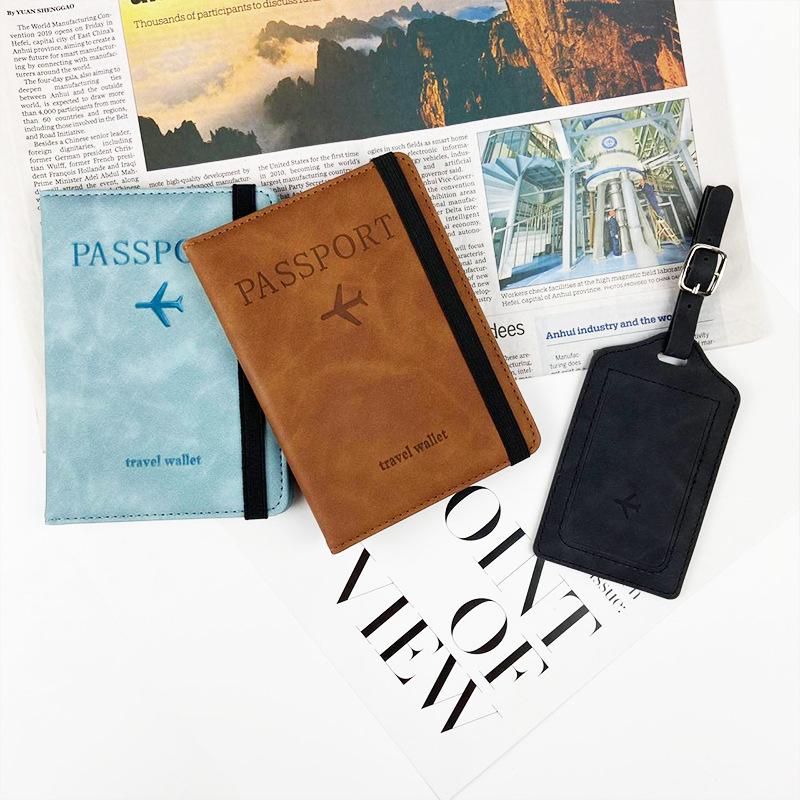 Набор: меняющий цвет держатель для паспорта из ПУ кожи и багажная бирка с RFID-защитой