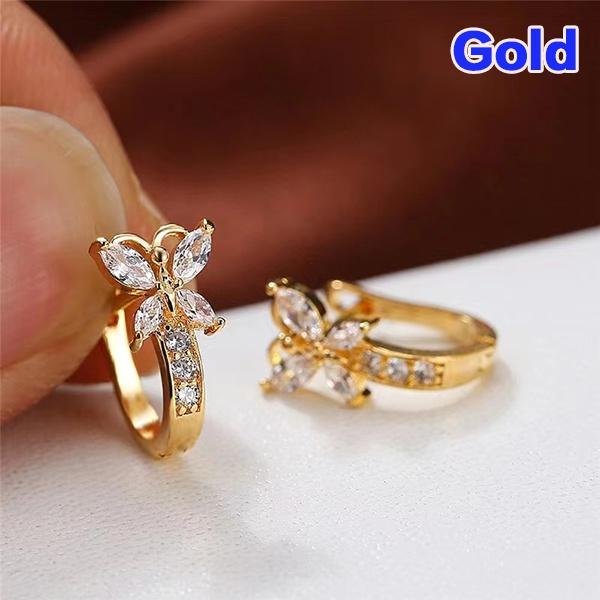 1 пара женских модных серег-кольцев с цирконием, маленькие серьги с пряжкой-бабочкой, подарки на свадьбу, помолвку и вечеринку