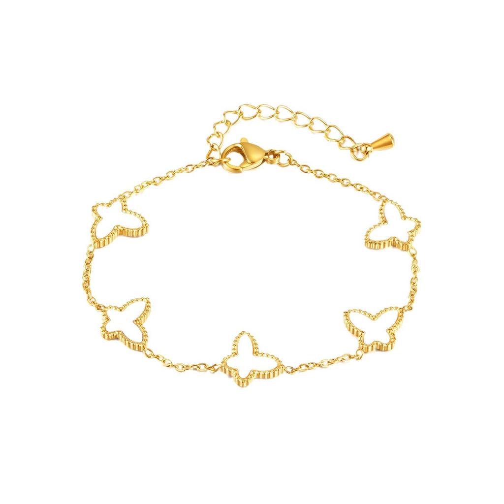 Титановая сталь Высококачественный стиль бабочки ювелирных изделий Мода нержавеющая сталь браслет для женщин