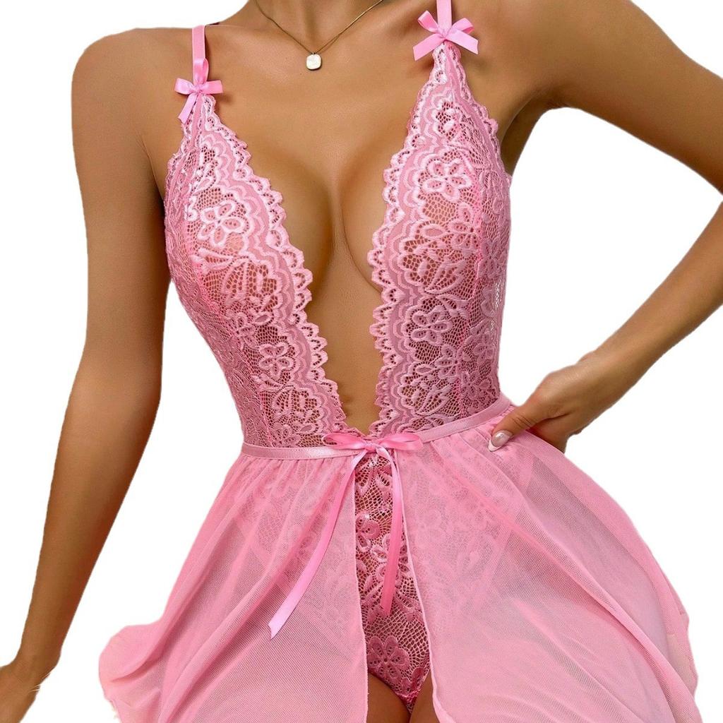 European and American new mesh printing sexy lace underwear