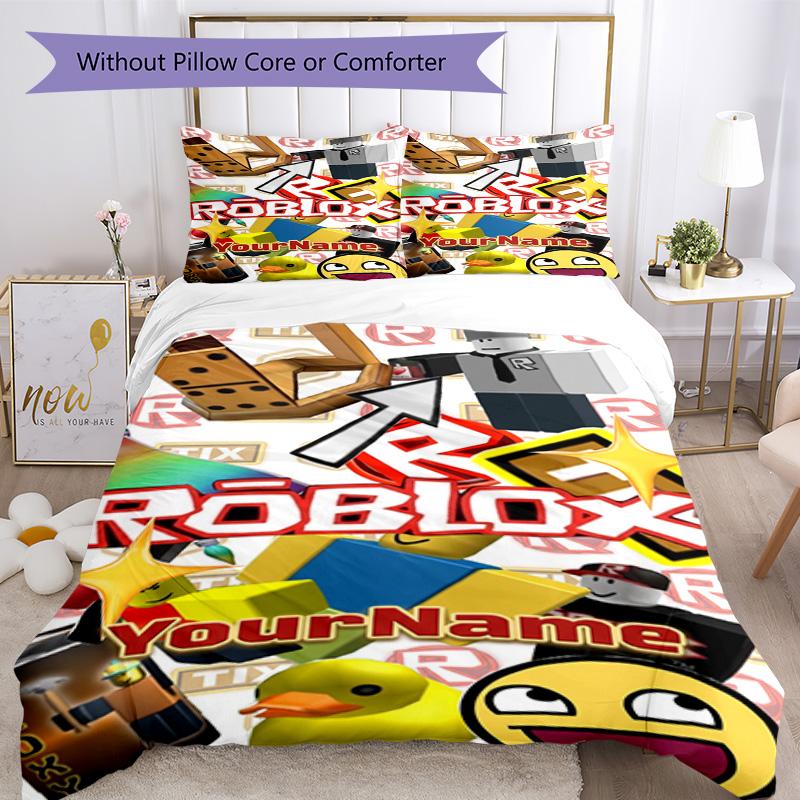 Roblox 383 Customize your name Bedding Set Breathable Duvet Cover with Pillowcases Home Decoration Birthday Gift