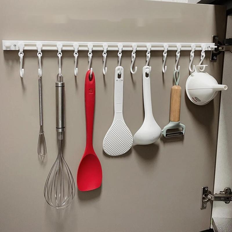 Пластиковые крючки для рядов дорожек, непробивные, настенные, длинные, с 10 крючками