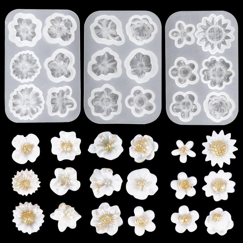 Силиконовые формы в виде 3D цветов, формы для конфет, эпоксидной смолы для изготовления украшений, DIY инструмент для декорирования чехлов для телефонов, поделки, ручная работа