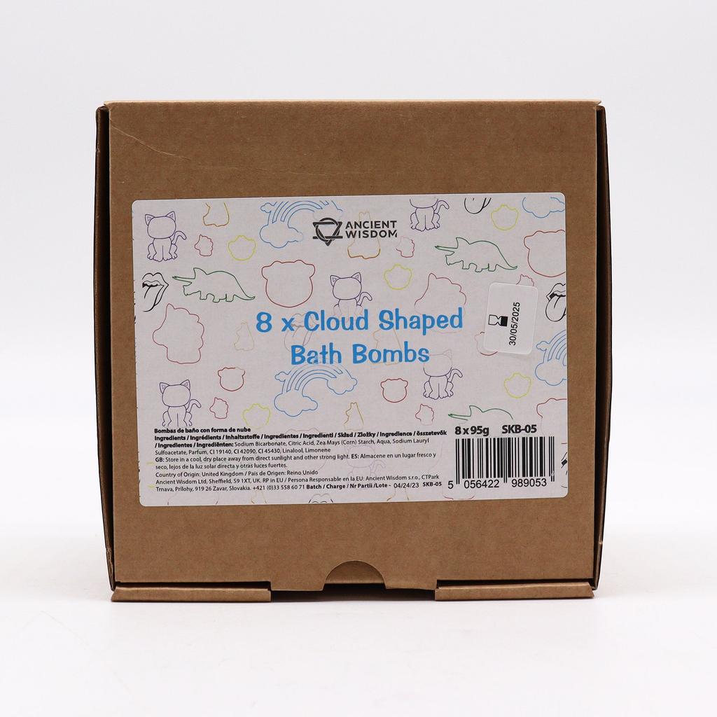 3x Bath Bomb Cloud Shaped Mango Scented Foaming 95g