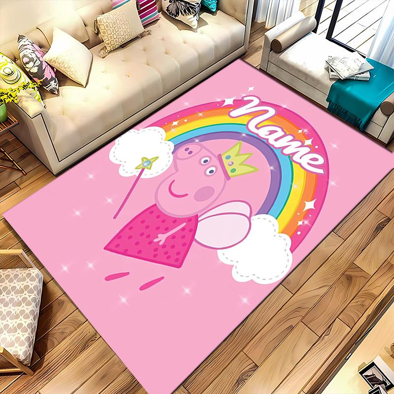 Custom personalization Peppa Pig Area Rug - Perfect For Kitchen, Bathroom,Laundry Room Decor Large Size Available,Gift All Seasons