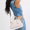 Coach Borough 23 Leather Handbag With Metal Logo Zipper Closure Women handbags White CU863-B4HA