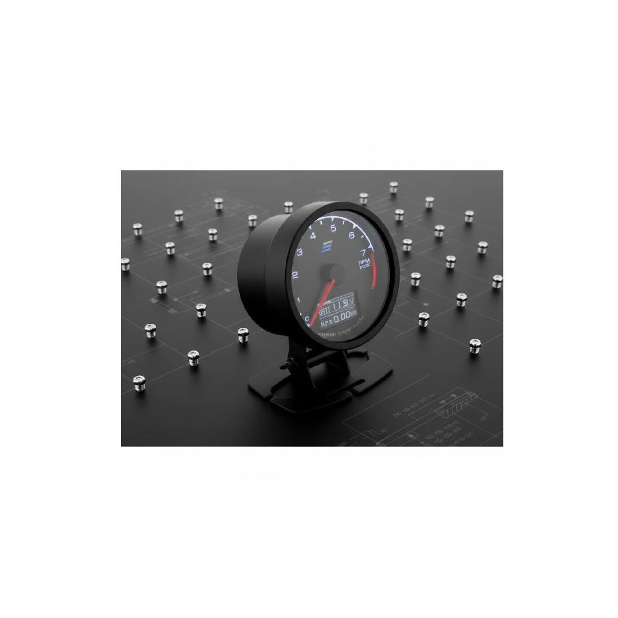 Water Temperature Gauge Multi-Function Oil Pressure Gauge Dashboard Meter LCD Screen Vehicle Display ABS Shell for Racing