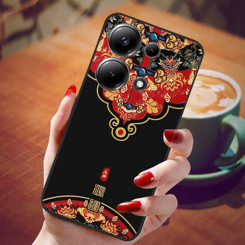 For Redmi Note 13 Pro 4G Case Flower 3D Relief Silicon Soft Phone Back Cover for Xiaomi Redmi Note13 Pro 4G Protection Shell TPU