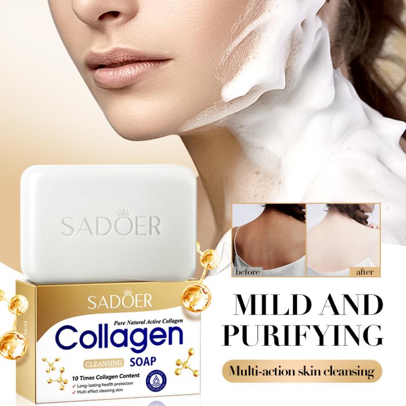 Коллагеновое очищающее мыло SADOER Handmade Soap Глубоко очищающее мыло для тела