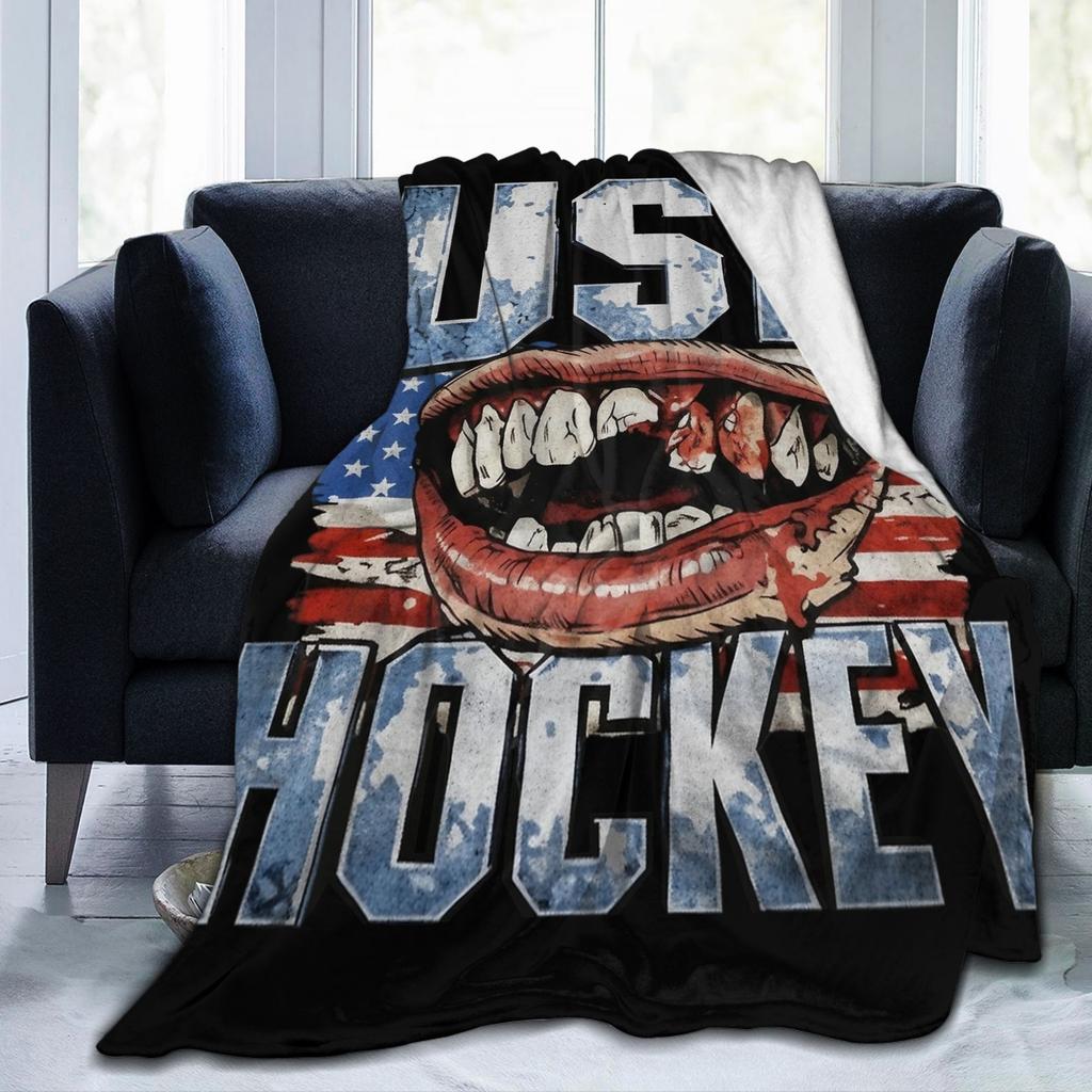 Jack Hughes USA Gold Medal Hockey Blanket Flannel Textile Decor Multi-function Warm Throw Blanket for Bedding Car Bedspread