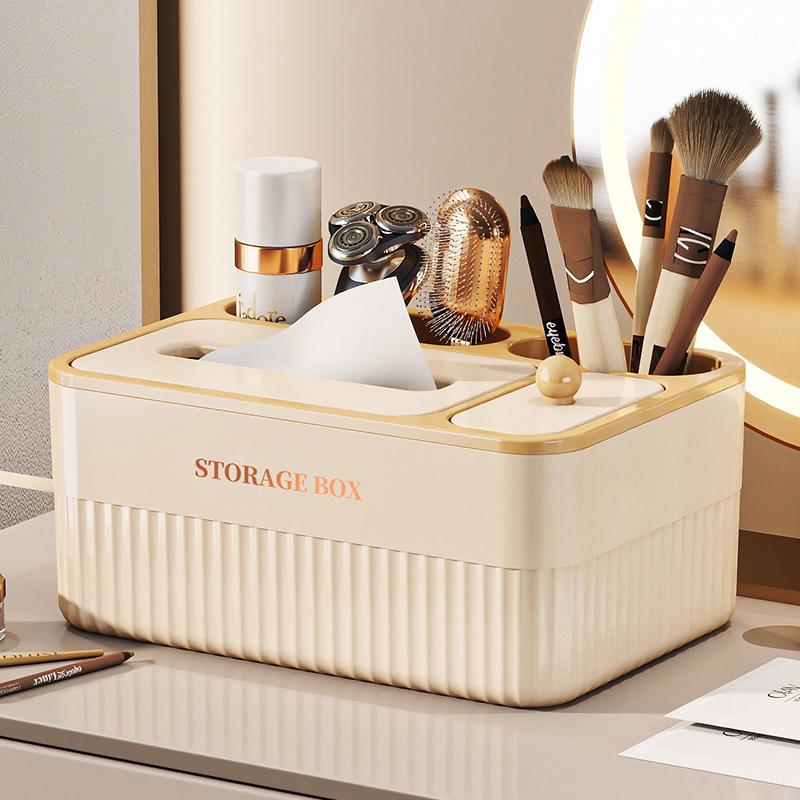 Multifunctional Tissue Box Home Living Room Storage Box Pumping Carton Remote Control Plastic Box Modern and Simple
