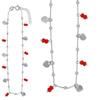 [R4999] - Handmade Silver Anklet 'Love' Silver Red (rhodium) - 26cm 5x5mm (hearts)