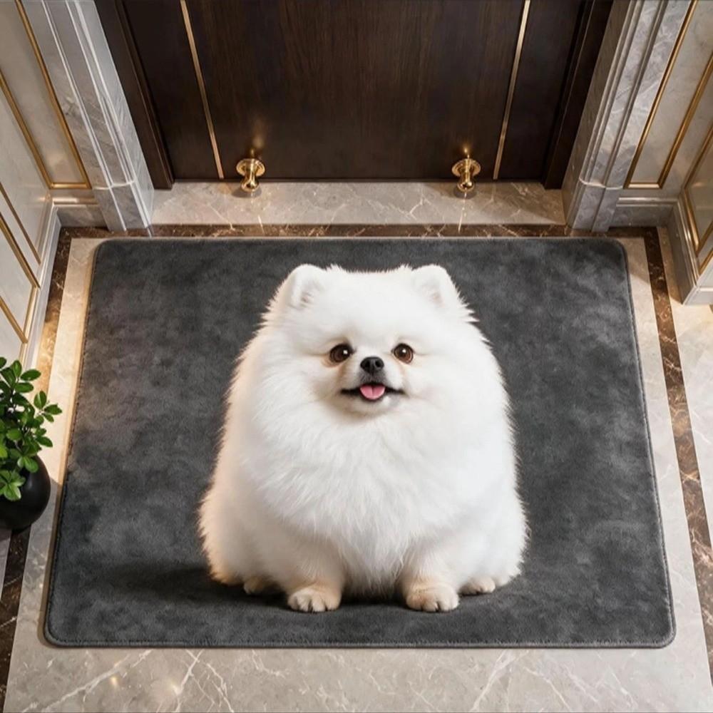 Imitation Cashmere Home Decor Carpet Non-Slip Cartoon Carpet Cute Dog Area Rug Bedrooms
