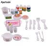 25Pcs/lot 1/6 Dolls Accessories For Barbie Dollhouse DIY Play House Mini Simulation Tableware Dolls Kitchen Puzzle Creative Toys