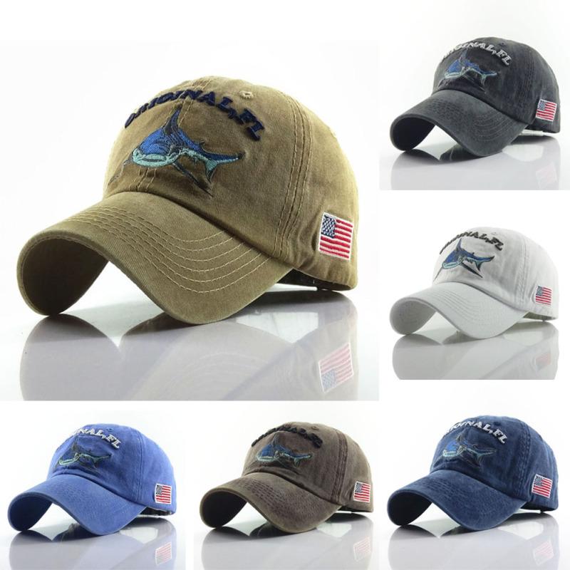 Бейсбольная кепка унисекс с нарисованными буквами и вышивкой в виде акулы. Шапка в стиле ретро. Хлопок, повседневная.