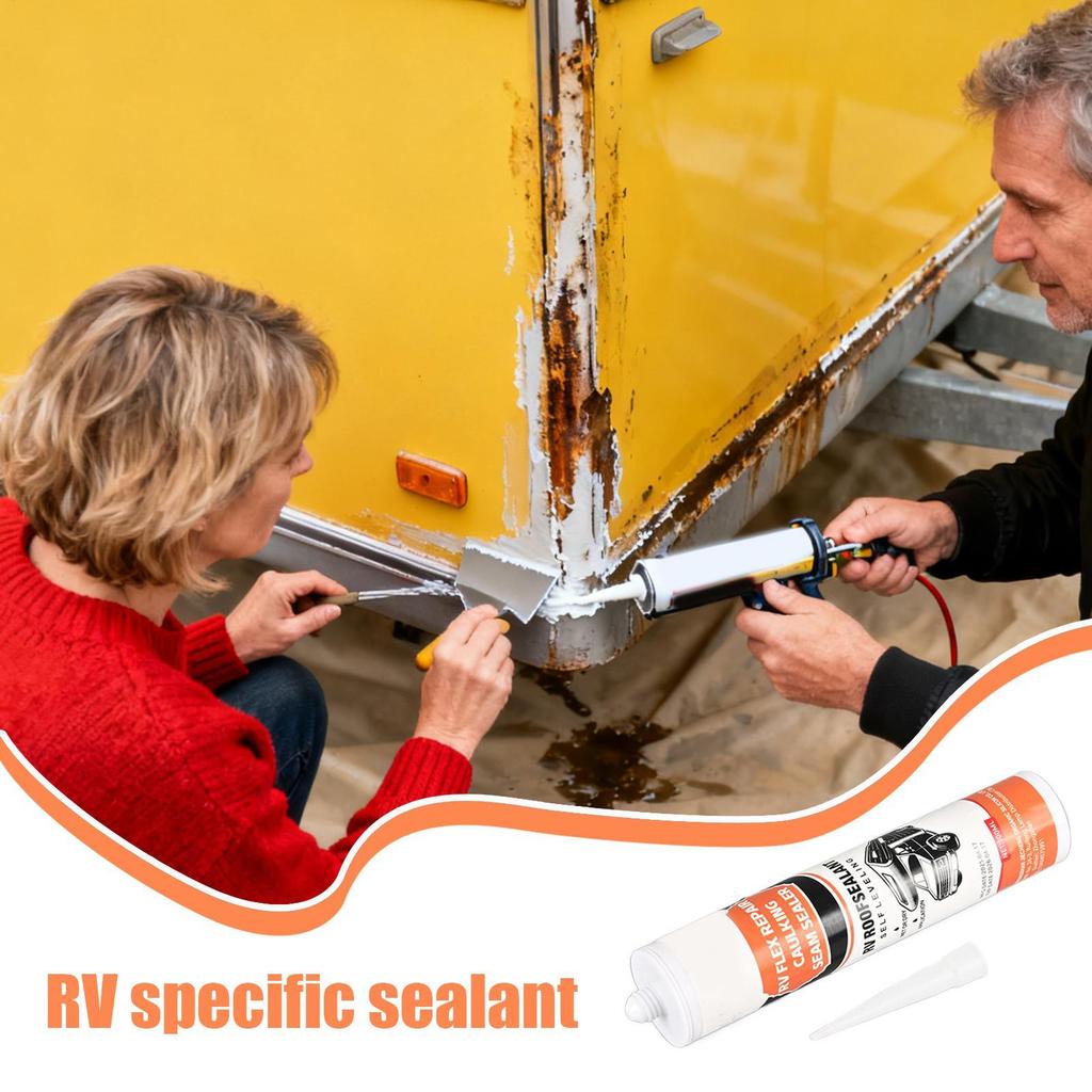 Герметик для кемпера, Высокоадгезионный, Долговечный, 300 мл, Белый, Герметик для трещин автодома, Прицепа, Наружный герметик для швов
