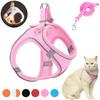 Reflective Pet Cat Harness And Leash Set Nylon Breathable Pet Harness Comfort Adjustable Kitten Harness Durable Cats Accessories