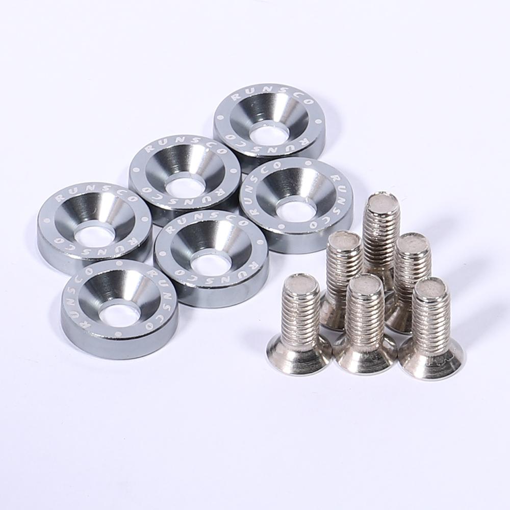 Aluminum M8 Fender Washers and Bolt Engine Washer Bolts for Honda Nissan Bmw Tuning Car Universal 6Pcs/Pack