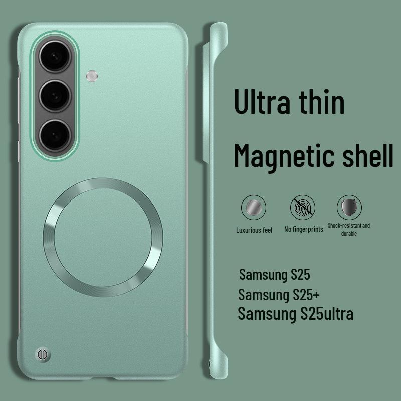 Металлическая магнитная чехол-книжка Samsung S26 Ultra с покрытием-краской, безрамочный дизайн для S26 Plus