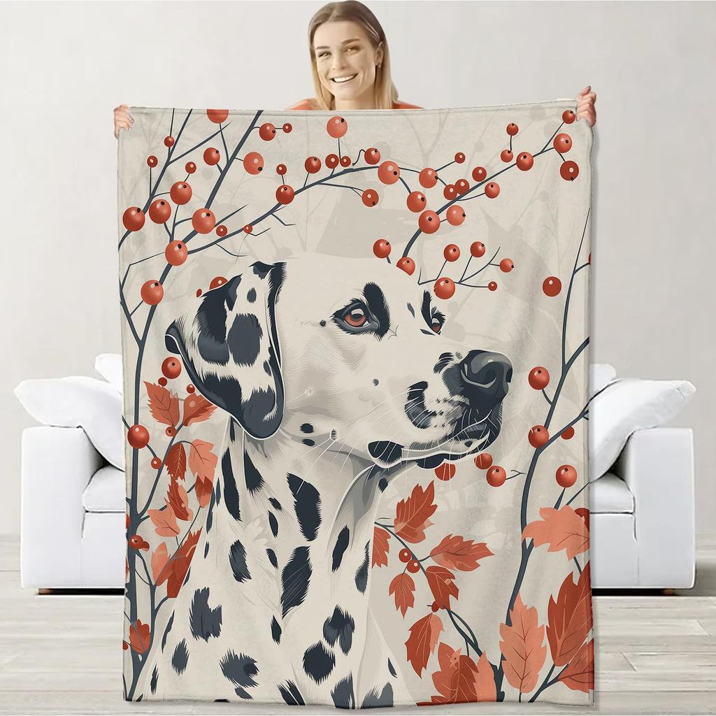 Spot Dog Series digital-printed polyester Bedroom velvet flannel soft sofa cover blanket Fleece soft cover blankets for beds