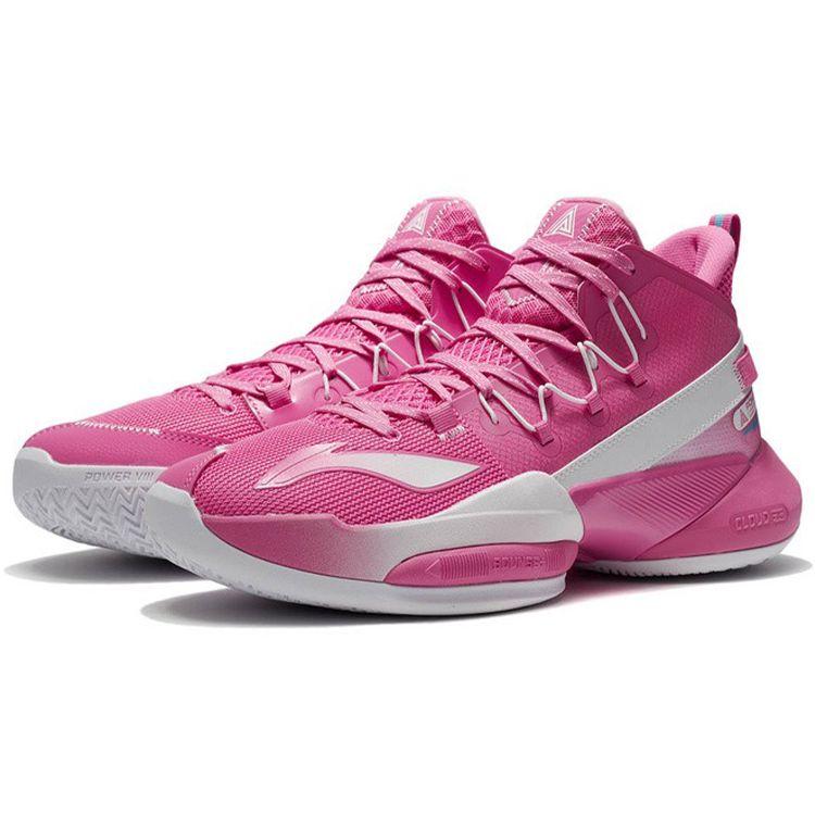 Li-Ning Air Strike 8 V2 Fabric Synthetic Leather Durable Breathable Mid-Top Basketball Shoes Men Sneakers Azalea-Pink ABPS001-5