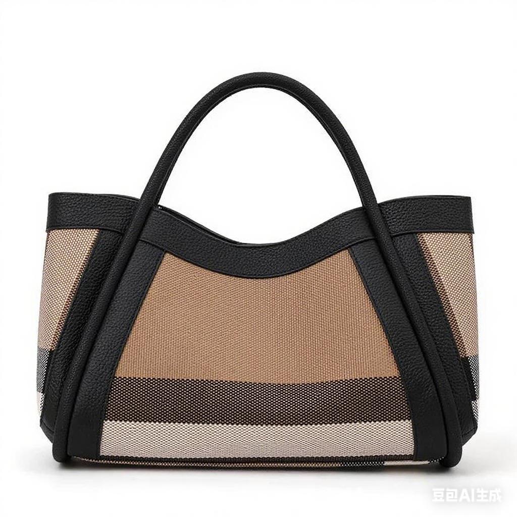 Текстурная полосатая тканевая сумка-тоут с вставками из искусственной кожи, широкая ручка, женская, для ежедневного использования, большая на плечо