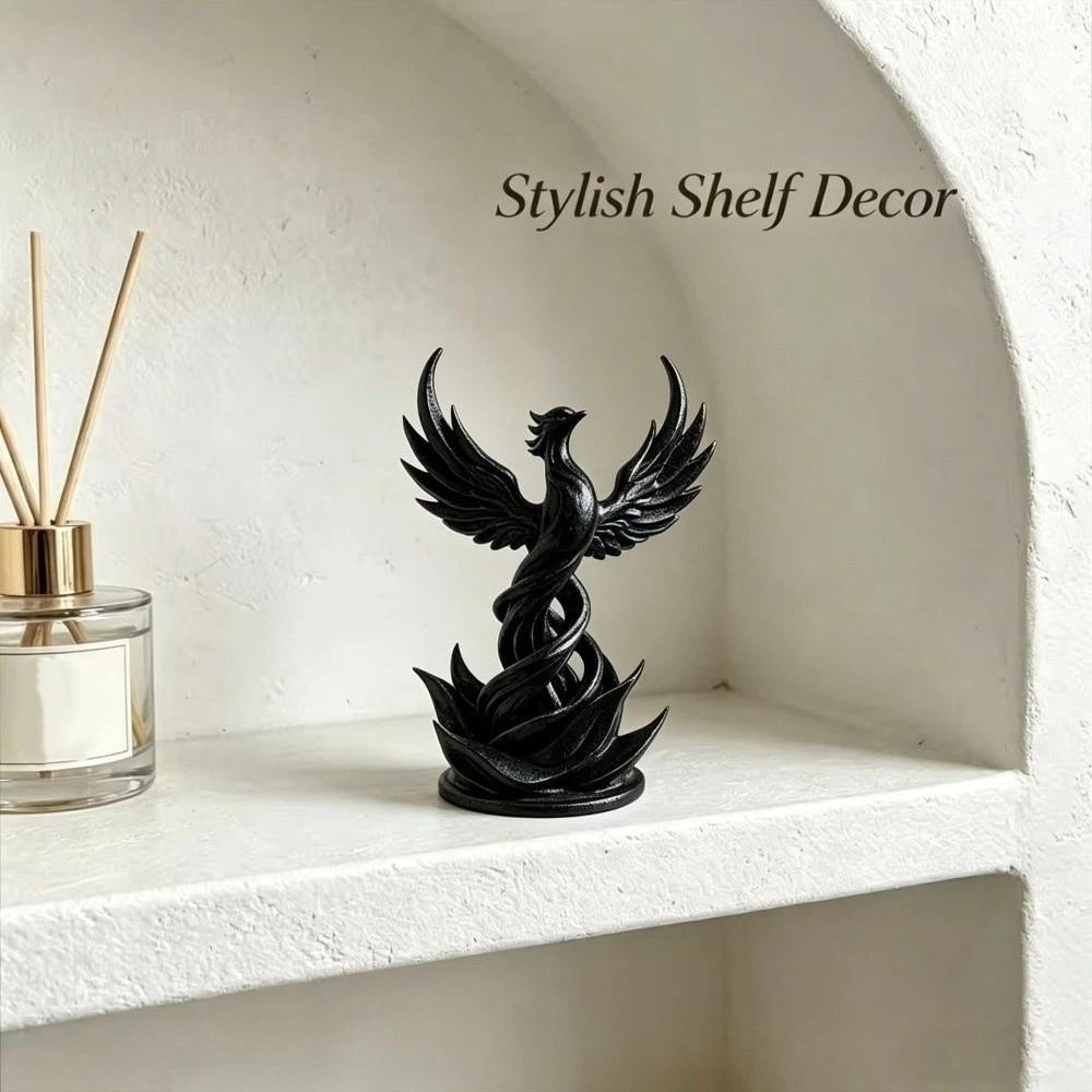 Creative Bird Statue Vintage Desktop Bird Ornaments Spiral Phoenix Sculpture Car Decor