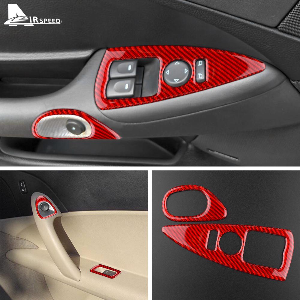 Real Soft Carbon Fiber for Chevrolet Corvette C6 2005 2006 2007 2008 2009 2010 2011 2012 2013 Door Window Button Panel Sticker