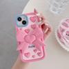 Cute Cartoon 3D Bow-knot Bracket Phone Case for iPhone 11 12 13 14 15 Pro Max 12 Pro 13 Pro 14 Pro Max Anti-drop Soft Silicone Cover