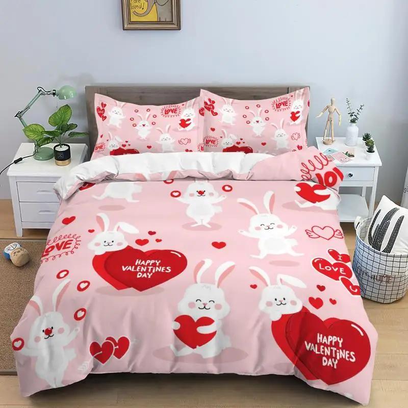 Комплект постельного белья Love Heart, простой клетчатый пододеяльник 200x200, наволочка, односпальная, двуспальная, двуспальная, королевская, скандинавская пара, покрывало, постельное белье