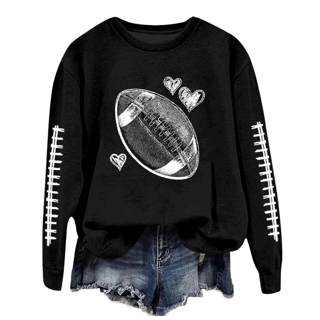 Ladies' Loose Comfortable And Casual Fashionable And Rugby Printed Top