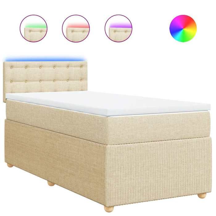 Maison Exclusive - Sommier à lattes de lit avec matelas Crème 90x200 cm Tissu