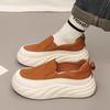 Мокасины на платформе женские осенние новые дышащие кроссовки на платформе с подъемом Wild Casual Slip-on белые туфли