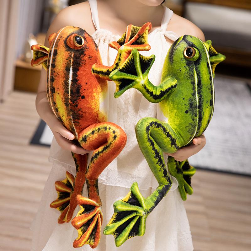 Realistic Frog Plush Toy for Kids Soft Stuffed Crawling Animal Cool Funny Home Decor Gift Creative Children's Playtime Companion
