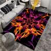 Abstract Fire Pattern Area Rug with Black Background, Home Decor Carpet Suitable for use as an anti-slip for living room bedroom sofas