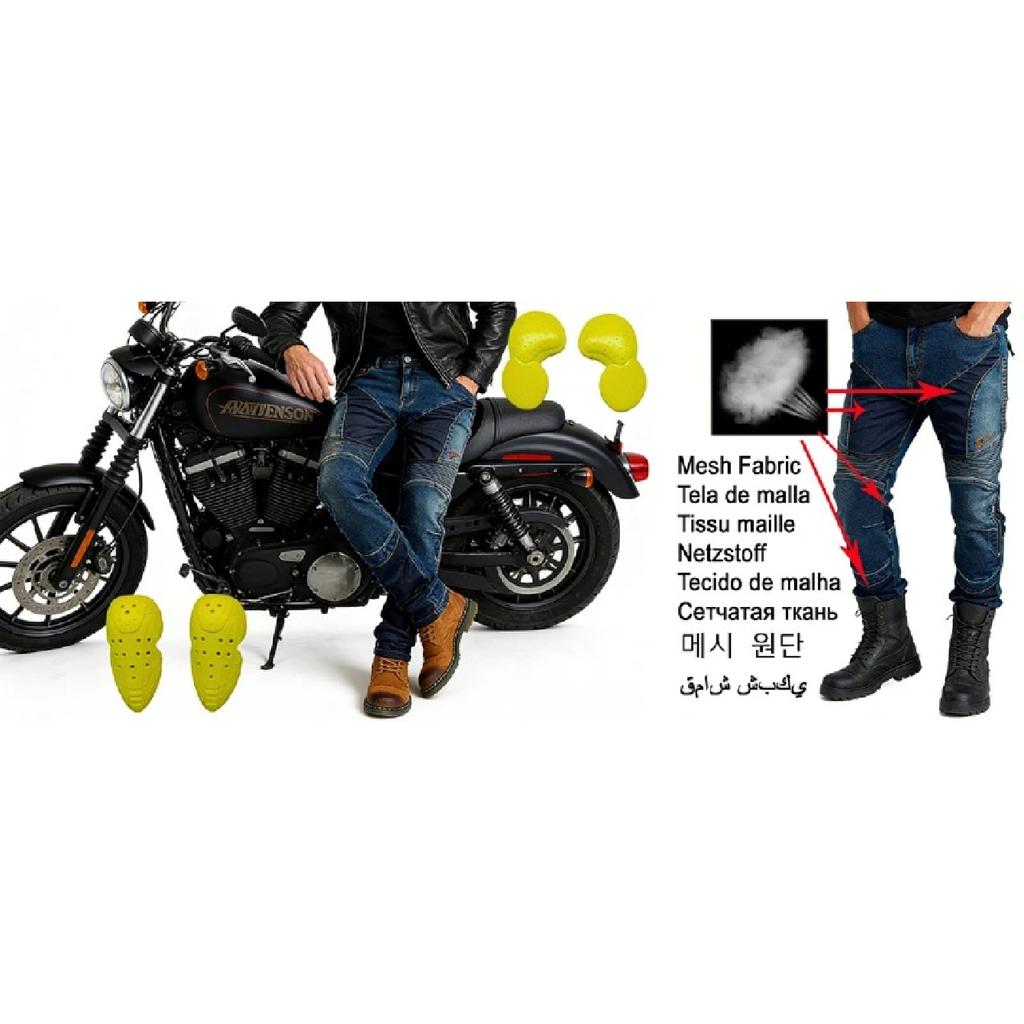 DSO Motorcycle Riding Pants Mesh Breathable Removable Knee Hip Protectors Comfortable Durable