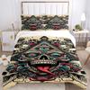 3pcs Anime Skulls & Pyramids Comforter Set with One Quilt Cover and Two Pillowcases (No Core) - Home Decor, Festival Gift, Polyester Fabric, Bedroom a