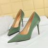 Retro High Heels Women's Shoes Slim Heels Super High Heels Shallow Mouth Pointed Head Spring and Autumn New High Heel Single Shoes