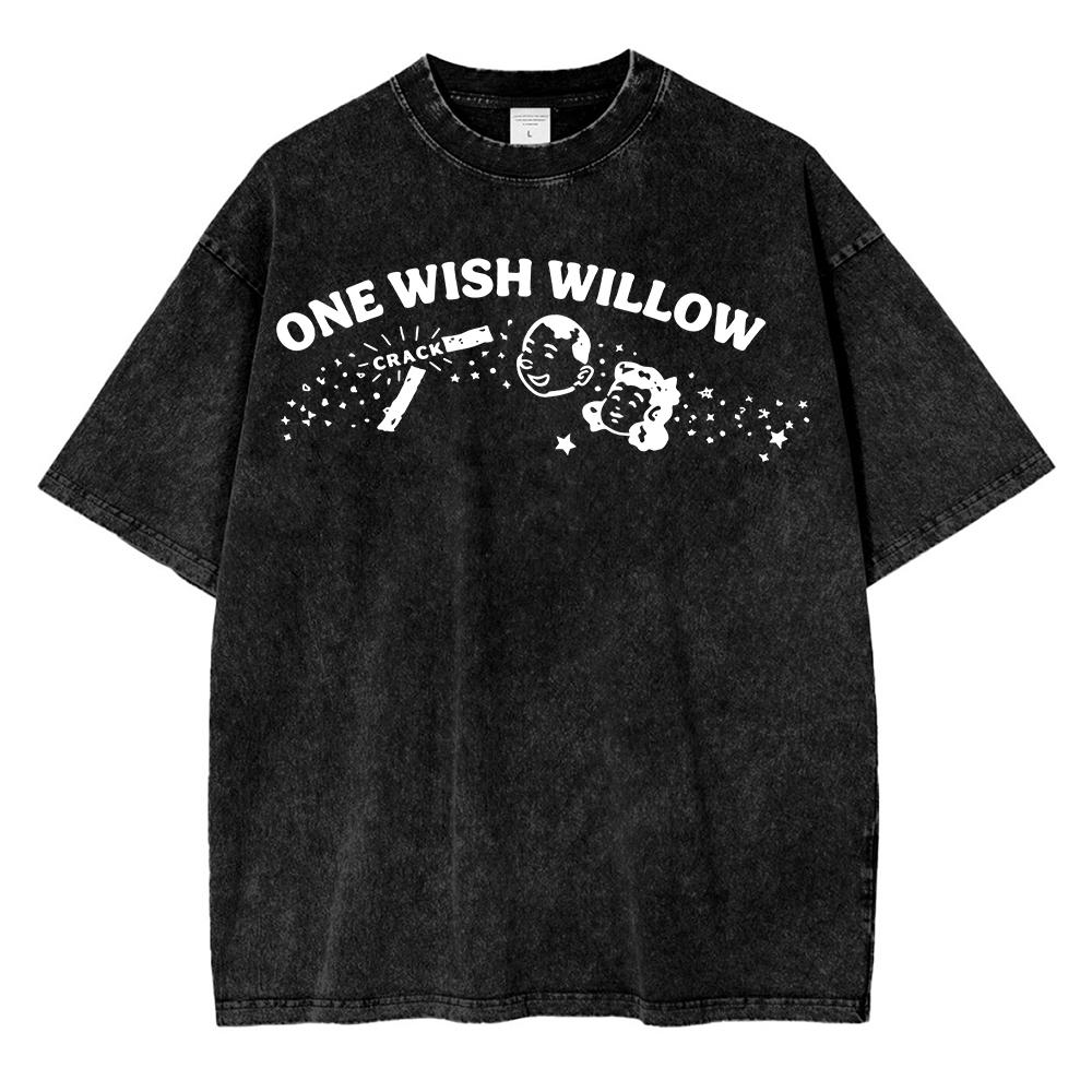 Hot Vintage Washed Nikki Obsession One Wish Willow Tshirt Men Letter Print Why Dont You Love Me Cotton Loose Tees Shirts Tops