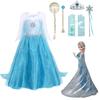 Платье принцессы Эльзы для девочек, костюм на Хэллоуин, детское сказочное платье