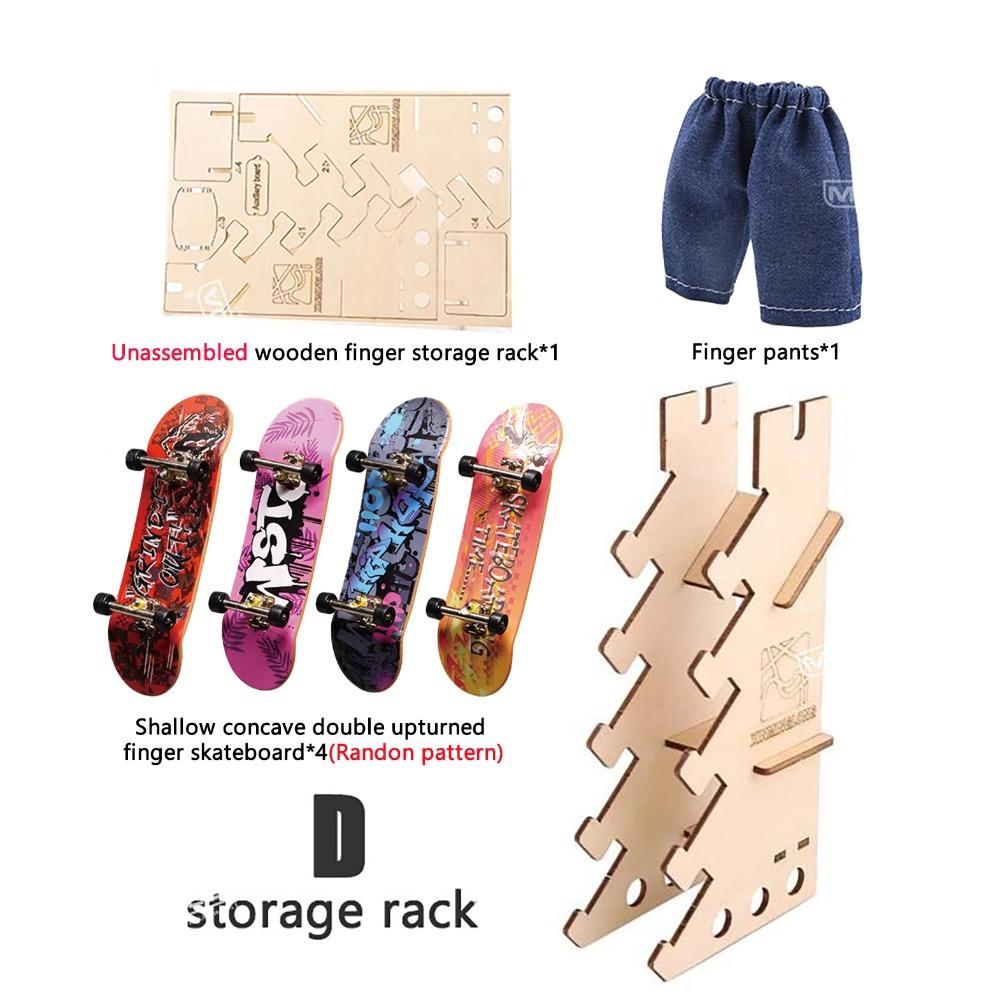 Wooden Finger Skateparks Kits Fingerboards Display Rack Metal Alloy Bridge Plastic Finger Boarding Fingertip Toys Digital Deck