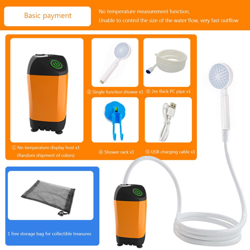 Открытый кемпинговый душ IPX7 водонепроницаемый с цифровым дисплеем 4800 мАч портативный электрический насос для душа для походов путешествия полива домашних животных