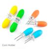 Stainless Steel Corn Cob Holder 1 Pair Corn Holder BBQ Twin Prong Sweetcorn Holder Barbecue Corn Prong Skewer Camping Supplies