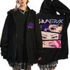 Anime Kpop Demon Hunter Huntrix Graphic Zipper Hoodies Harajuku Men Women Zip Up Sweatshirt Winter Loose Fleece Casual Coat