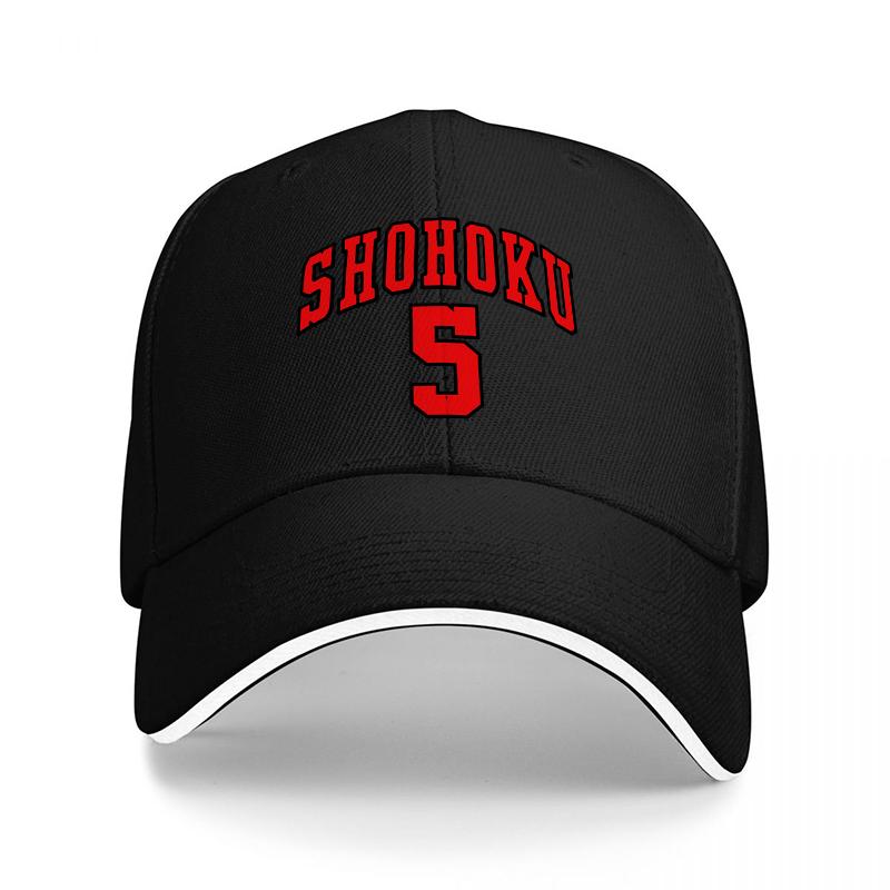 SHOHOKU BASEBALL CAP BLACK RED EMBROIDERED SPORTS HAT CLASSIC FIT ADJUSTABLE DESIGN FOR Unisex AND Women FAN ACCESSORY